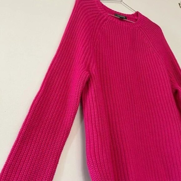 Ralph Lauren 100% Cotton Sweater XL Pink Fuchsia - Picture 4 of 5